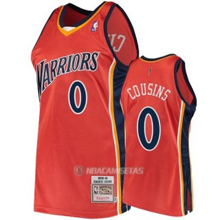 Camiseta Golden State Warriors Demarcus Cousins #0 2009-10 Hardwood Classics Naranja