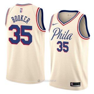 Camiseta Philadelphia 76ers Trevor Booker #35 Ciudad 2018 Crema