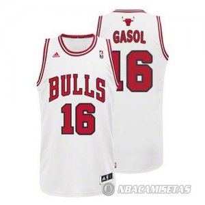 Camiseta Chicago Bulls Gasol #16 Blanco
