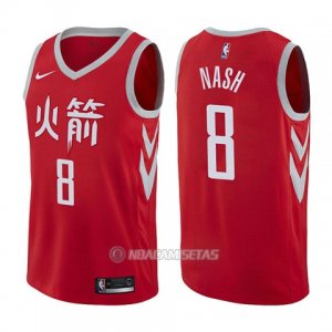 Camiseta Houston Rockets Le'bryan Nash #8 Ciudad 2017-18 Rojo