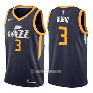 Camiseta Utah Jazz Ricky Rubio #3 Icon 2017-18 Azul