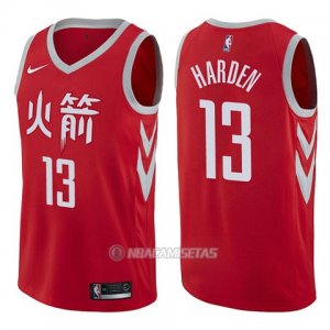Camiseta Houston Rockets James Harden #13 Ciudad 2017-18 Rojo