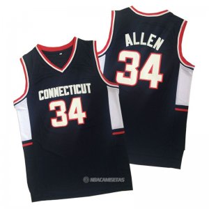 Camiseta NCAA Connecticut Allen #34 Negro
