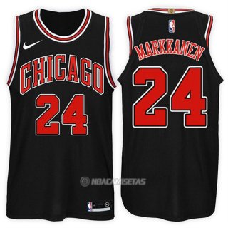 Camiseta Chicago Bulls Lauri Markkanen Statement #24 2017-18 Negro
