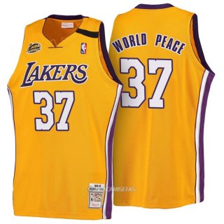 Camiseta Retro Los Angeles Lakers Deng #37 Amarillo 1999-00