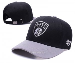 NBA Brooklyn Nets Sombrero Negro Gris