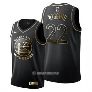 Camiseta Golden Edition Golden State Warriors Andrew Wiggins #22 2019-20 Negro