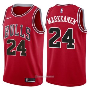 Camiseta Autentico Chicago Bulls Markkanen #24 2017-18 Rojo