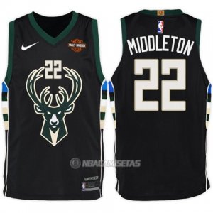 Camiseta Milwaukee Bucks Statement Harley Khris Middleton #22 2017-18 Negro