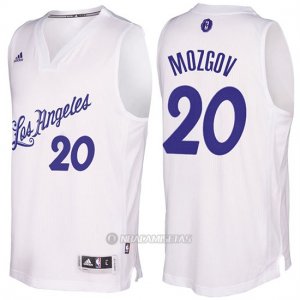 Camiseta Navidad Los Angeles Lakers Timofey Mozgov #20 Blanco