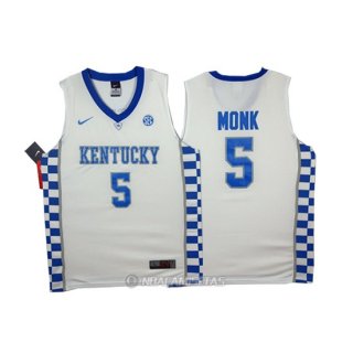Camiseta NCAA Kentucky Wildcats Monk #0 Blanco