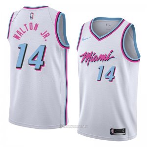 Camiseta Miami Heat Derrick Walton Jr. #14 Ciudad 2018 Blanco