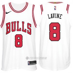 Camiseta Chicago Bulls Zach Lavine #8 2017-18 Blanco