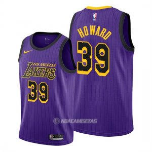 Camiseta Los Angeles Lakers Dwight Howard #39 Ciudad Violeta