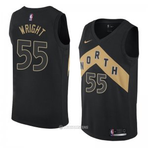 Camiseta Toronto Raptors Delon Wright #55 Ciudad 2018 Negro