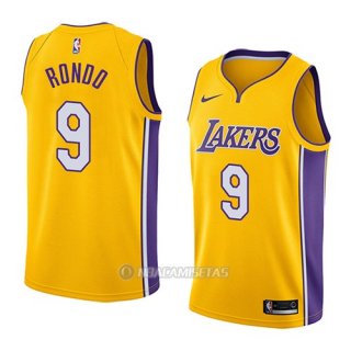 Camiseta Los Angeles Lakers Rajon Rondo #9 Icon 2018 Amarillo
