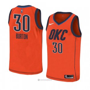 Camiseta Oklahoma City Thunder Deonte Burton #30 Earned 2018-19 Naranja