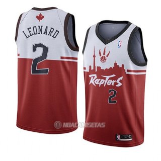 Camiseta Toronto Raptors Kawhi Leonard #2 Ciudad 2019-20 Rojo