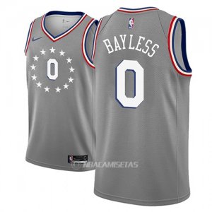 Camiseta Philadelphia 76ers Jerryd Bayless #0 Ciudad 2018-19 Gris