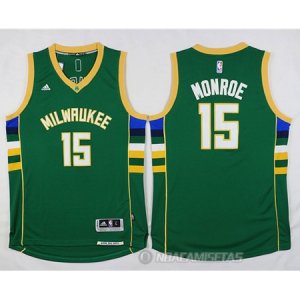 Camiseta Monroe Milwaukee Bucks #15 Verde