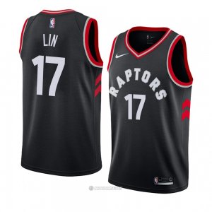 Camiseta Toronto Raptors Jeremy Lin #17 Statement 2018 Negro