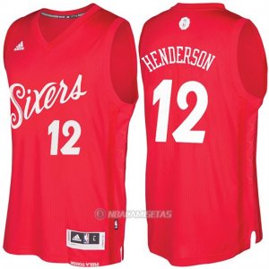 Camiseta Navidad Philadelphia 76ers Gerald Henderson #12 Rojo
