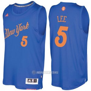 Camiseta Navidad New York Knicks Courtney Lee #5 Azul