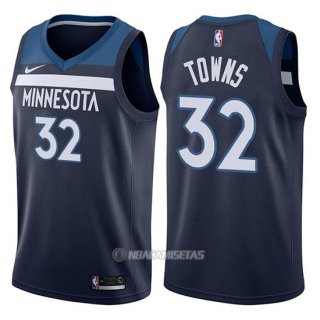 Camiseta Minnesota Timberwolves Karl Anthony Towns #32 2017-18 Azul