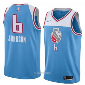 Camiseta Sacramento Kings Joe Johnson #6 Ciudad 2018 Azul