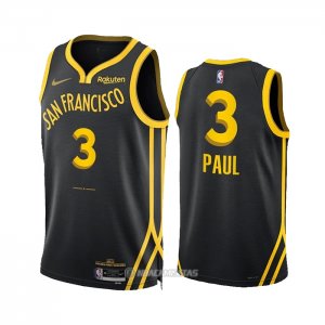 Camiseta Golden State Warriors Chris Paul #3 Ciudad 2023-24 Negro