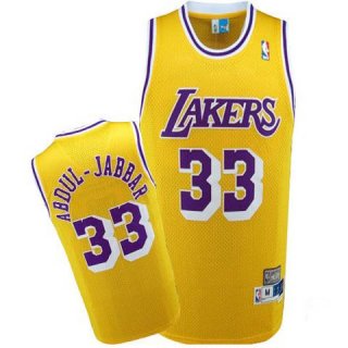 Camiseta Los Angeles Lakers Abdul Jabbar #33 Amarillo
