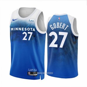 Camiseta Minnesota Timberwolves Rudy Gobert #27 Ciudad 2023-24 Azul
