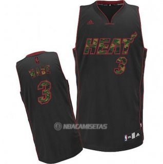 Camiseta Camuflaje Moda Miami Heat Wade #3