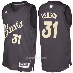 Camiseta Navidad Milwaukee Bucks John Henson #31 Negro