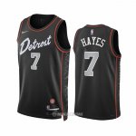 Camiseta Detroit Pistons Killian Hayes #7 Ciudad 2023-24 Negro