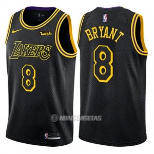Camiseta Los Angeles Lakers Kobe Bryant #8 Ciudad 2017-1#8 Negro
