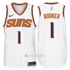 Camiseta Phoenix Suns Devin Booker #1 2017-18 Blanco