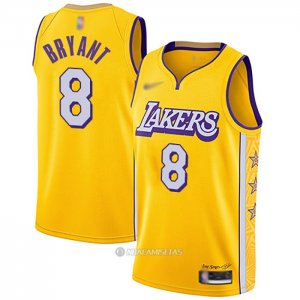 Camiseta Los Angeles Lakers Kobe Bryant #8 Ciudad Edition Amarillo