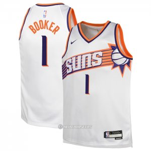 Camiseta Nino Phoenix Suns Devin Booker #1 Association 2023-24 Blanco