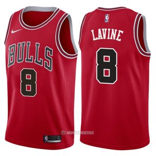 Camiseta Autentico Chicago Bulls Lavine #8 2017-18 Rojo