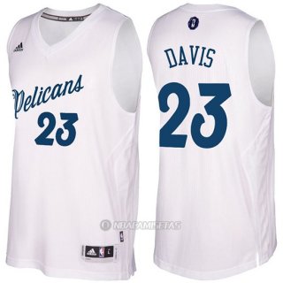 Camiseta Navidad New Orleans Pelicans Anthony Davis #23 Blanco