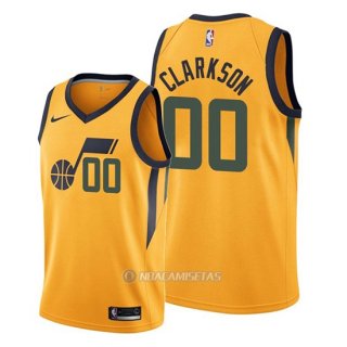 Camiseta Utah Jazz Jordan Clarkson #00 Statement Edition Amarillo