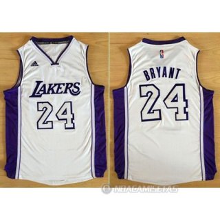 Camiseta Auténtico de Lakers Bryant #24 Blanco