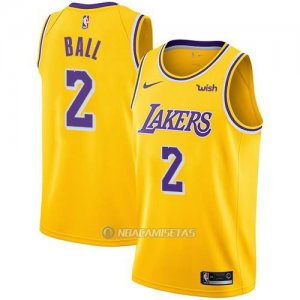 Camiseta Los Angeles Lakers Lonzo Ball #2 Icon 2018 Amarillo