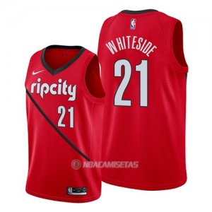 Camiseta Portland Trail Blazers Hassan Whiteside #21 Earned 2019 Rojo