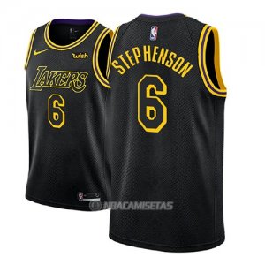 Camiseta Los Angeles Lakers Lance Stephenson #6 Ciudad 2018 Negro