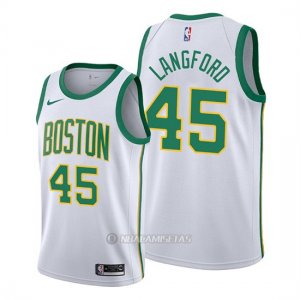 Camiseta Boston Celtics Romeo Langford #45 Ciudad 2019-20 Blanco