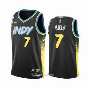 Camiseta Indiana Pacers Buddy Hield #7 Ciudad 2023-24 Negro