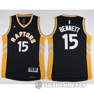 Camiseta Toronto Raptors Bennett #15 Negro Oro