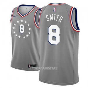 Camiseta Philadelphia 76ers Zhaire Smith #8 Ciudad 2018-19 Gris